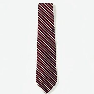 Brooks Brothers 346 Silk Tie Burgundy Blue Cream Stripe USA Mens